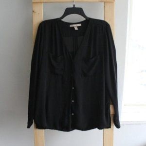 Forever 21 Contemporary Black Button Up Blouse